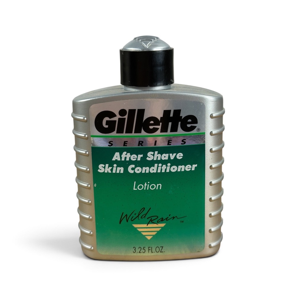 Gillette After Shave Skin Conditioner Men 3.25oz Silver Wild Rain Vintage 1992